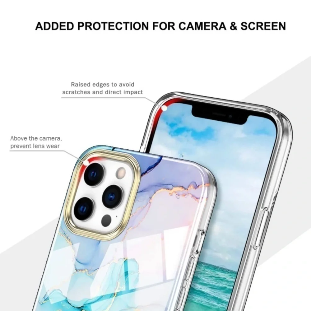 iPhone 12 Pro Max Case Silky and Soft Touch Series Full Body Marble pastel